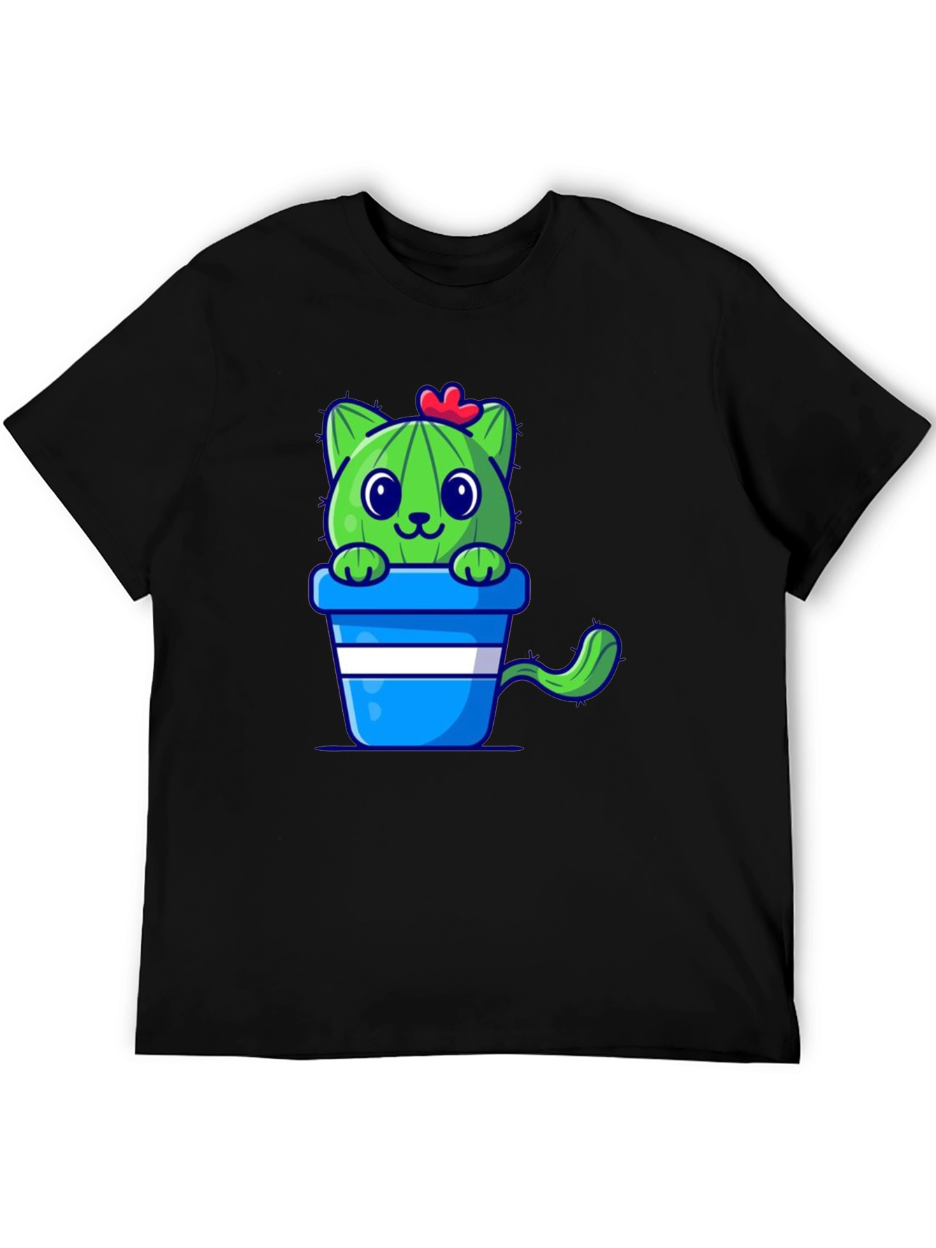 Cactus Cat T-Shirt - Cute Cartoon Design