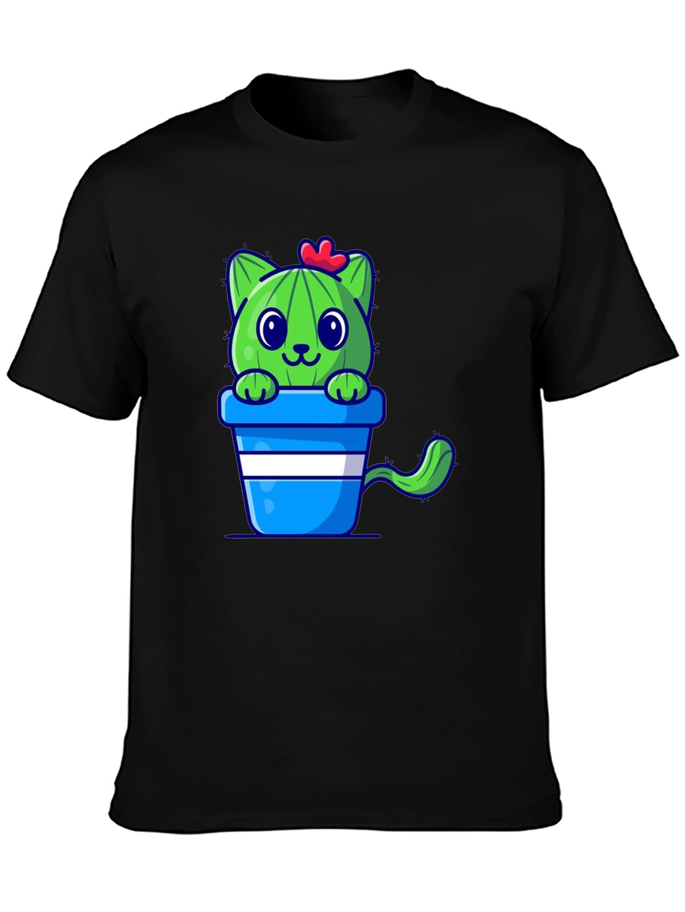 Cactus Cat T-Shirt - Cute Cartoon Design