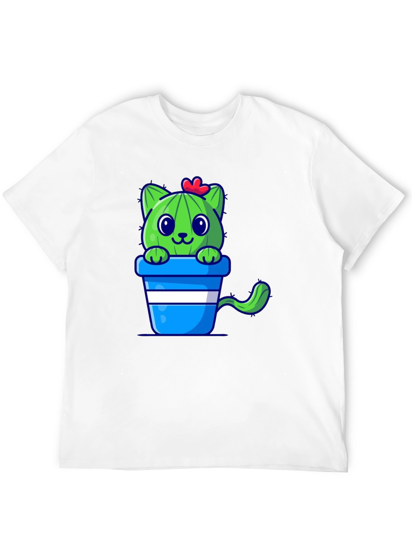 Cactus Cat T-Shirt - Cute Cartoon Design