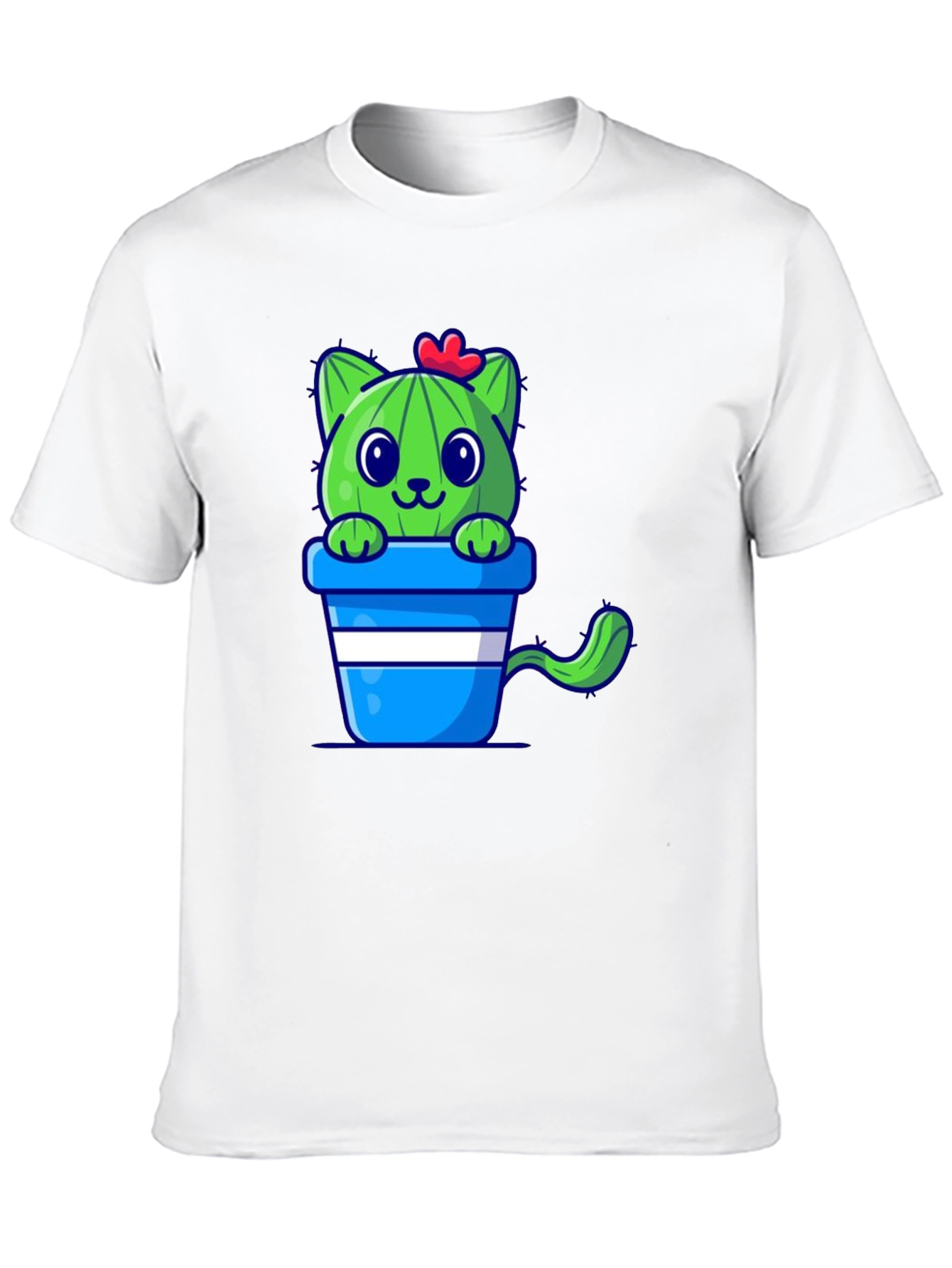 Cactus Cat T-Shirt - Cute Cartoon Design