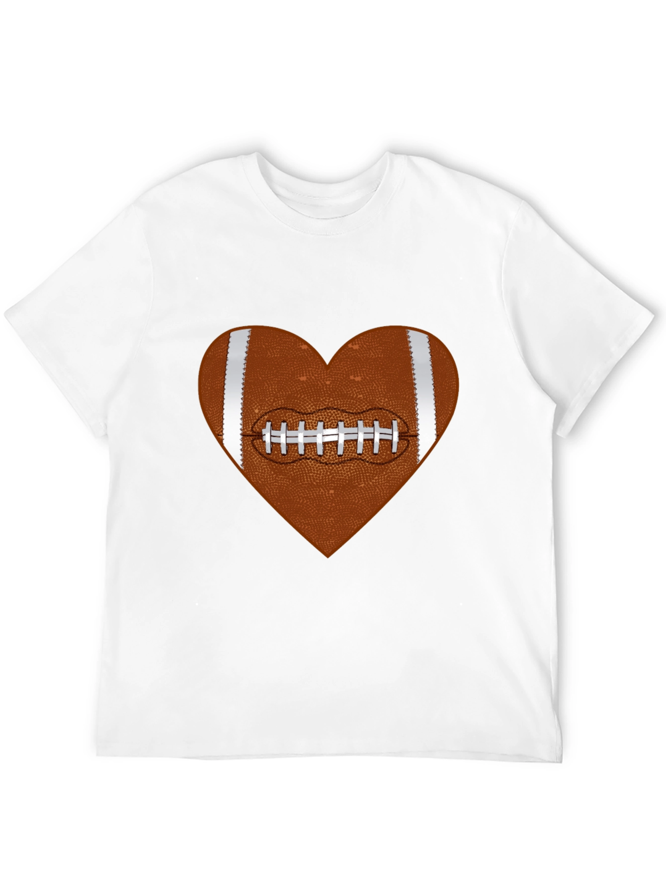Football Heart Graphic Tee - Black Cotton T-Shirt