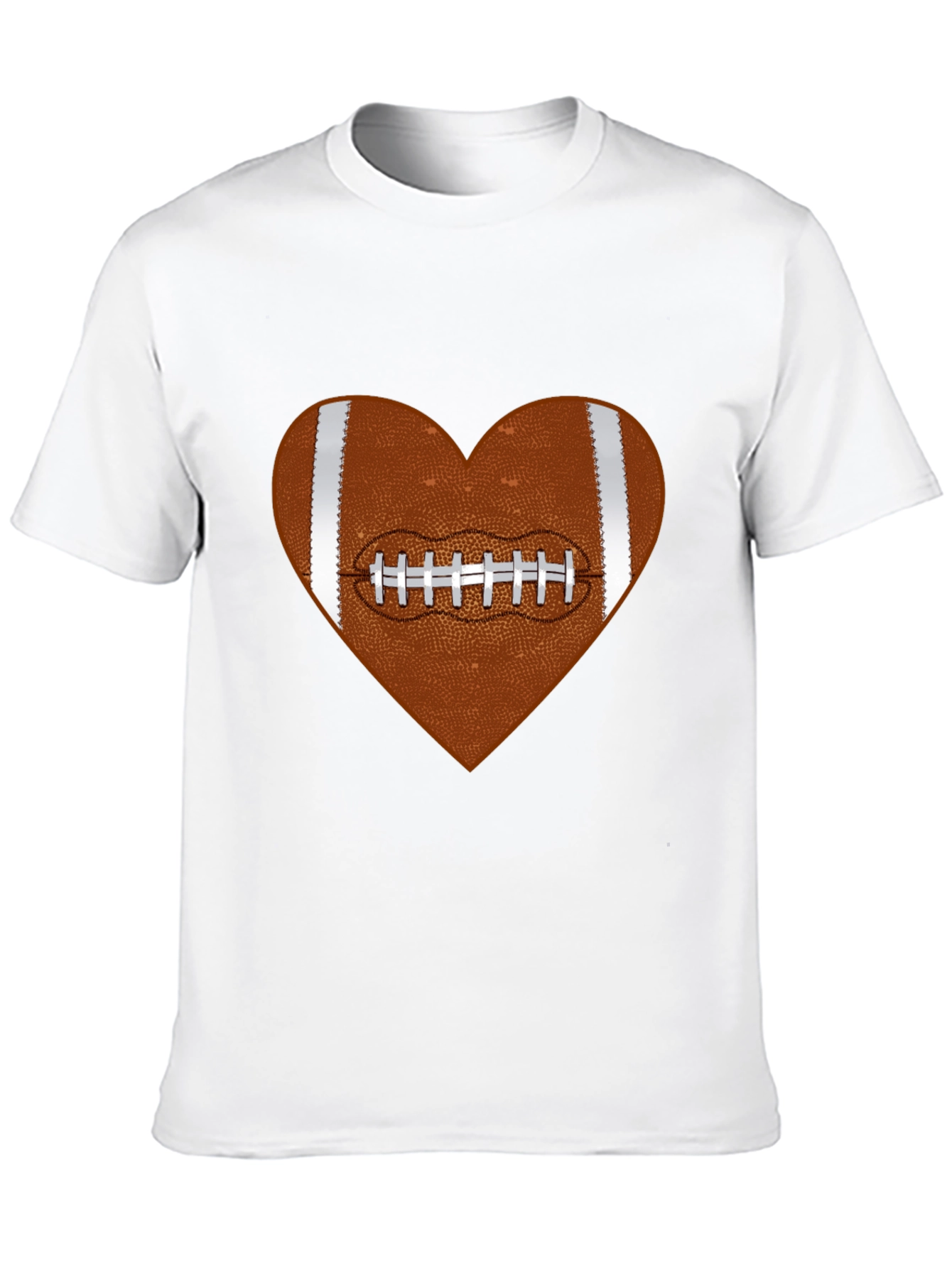 Football Heart Graphic Tee - Black Cotton T-Shirt