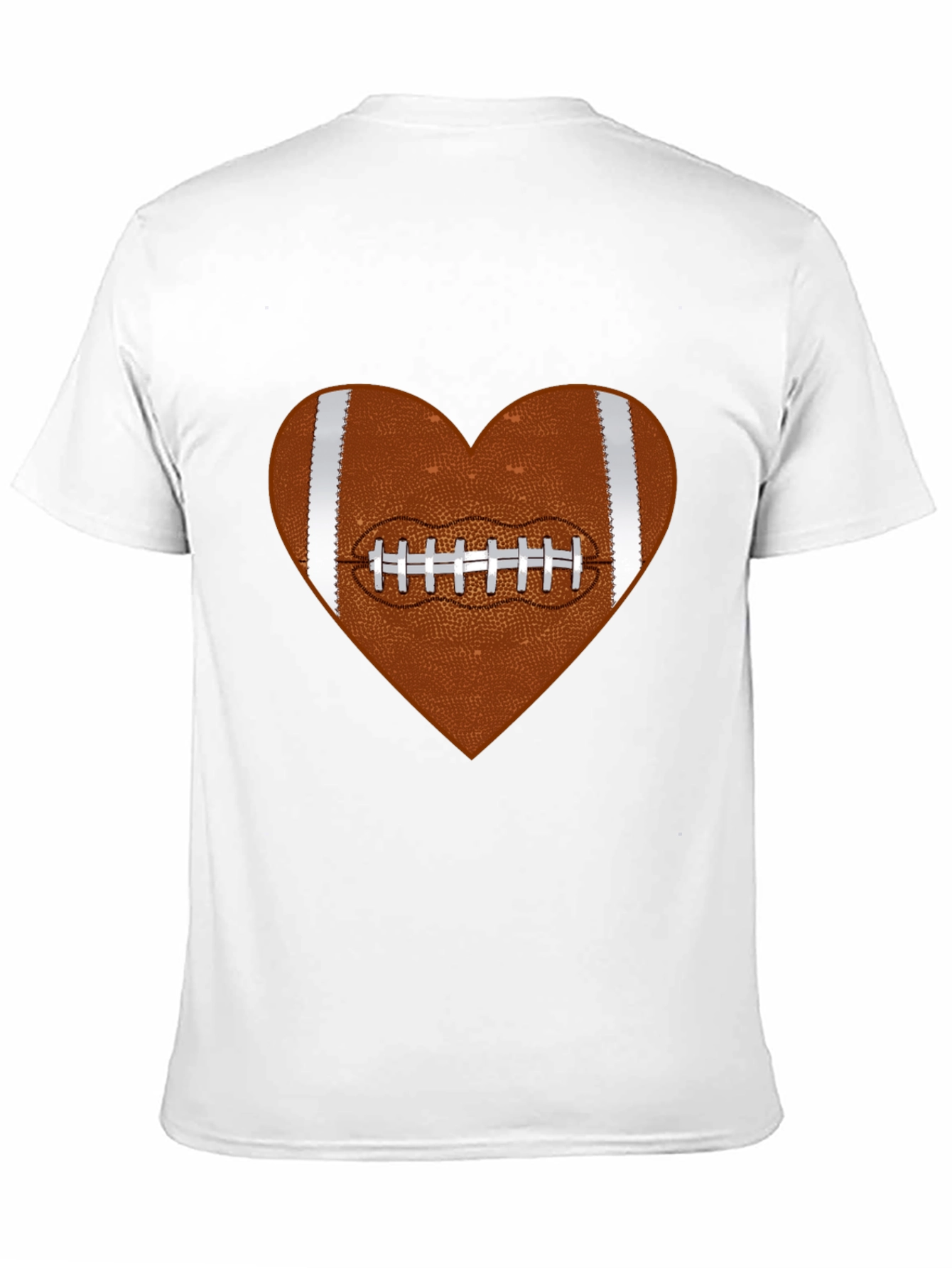 Football Heart Graphic Tee - Black Cotton T-Shirt