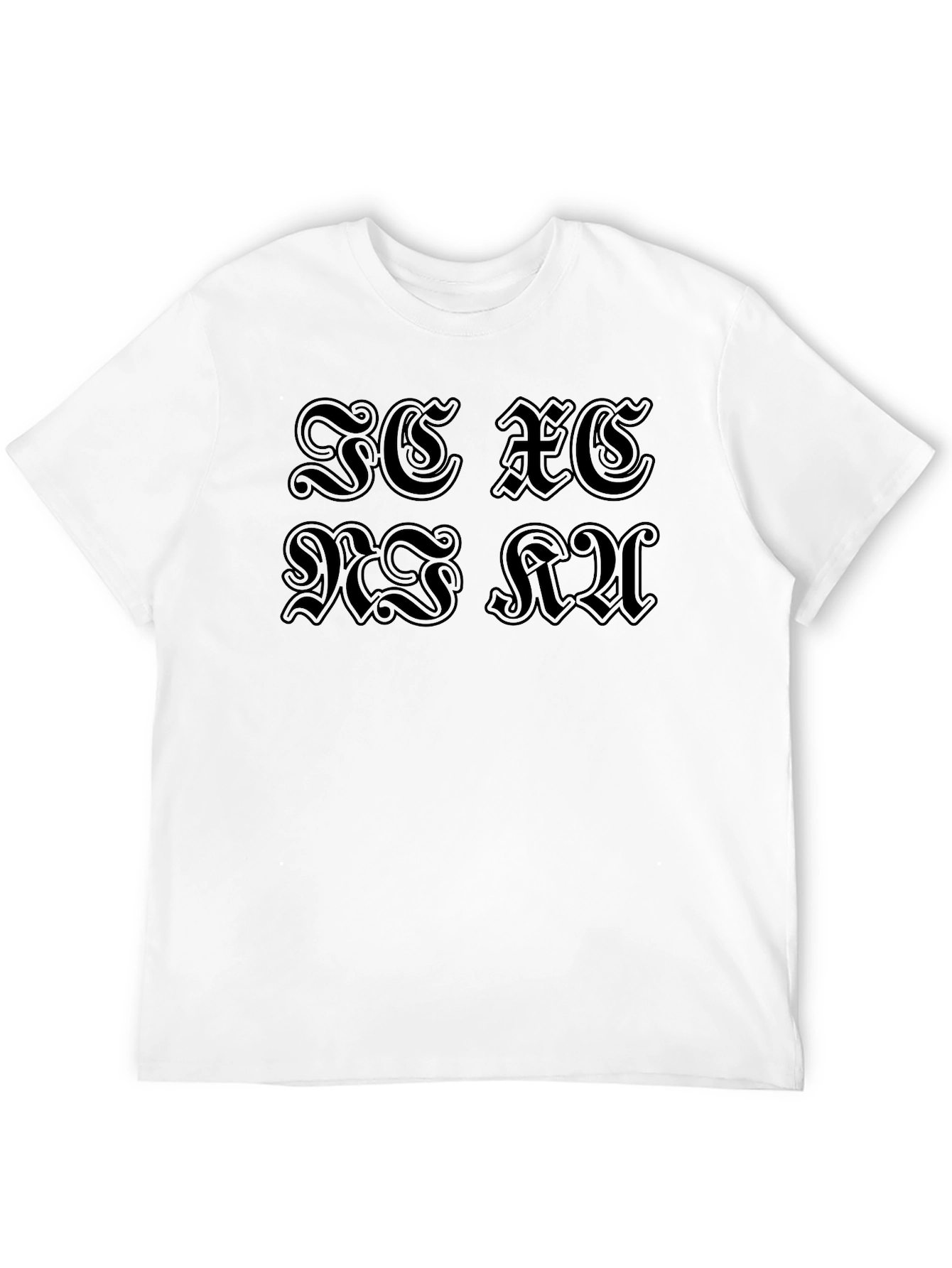 Gothic Letter Graphic Black T-Shirt