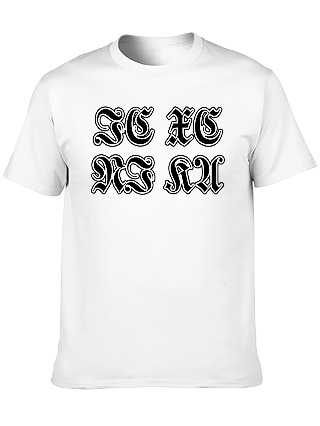 Gothic Letter Graphic Black T-Shirt