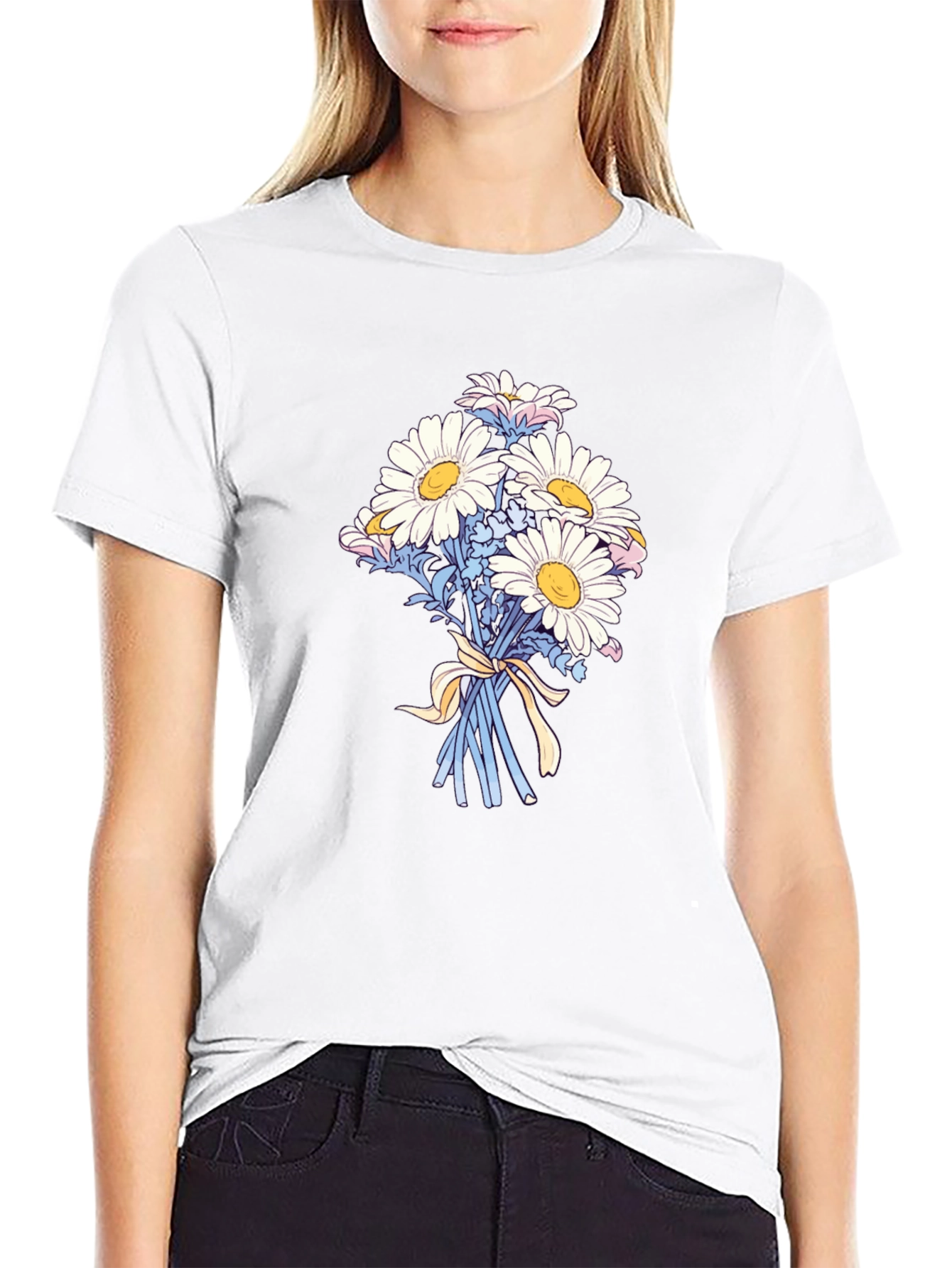 Floral Daisy Bouquet Graphic T-Shirt