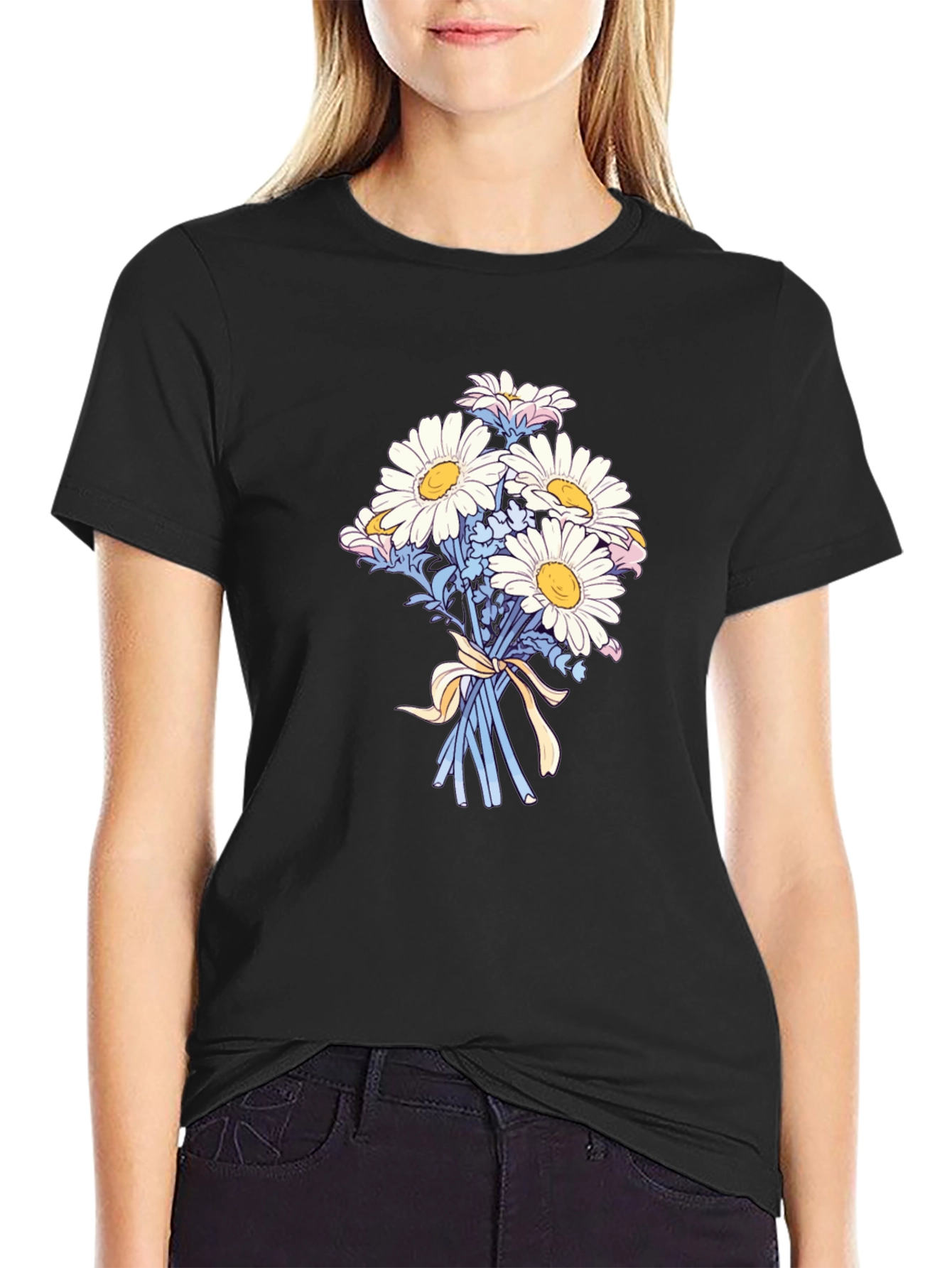 Floral Daisy Bouquet Graphic T-Shirt