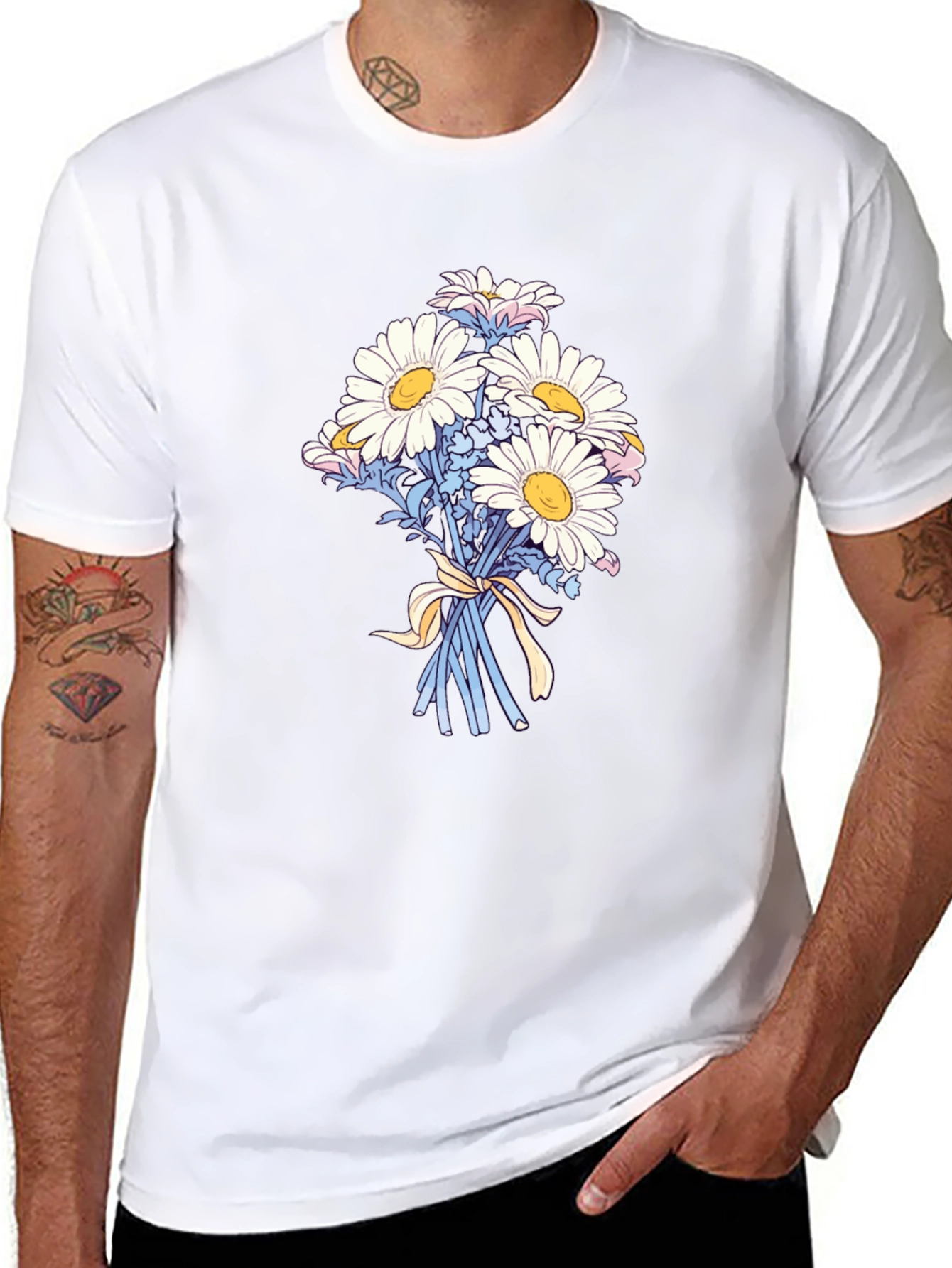 Floral Daisy Bouquet Graphic T-Shirt