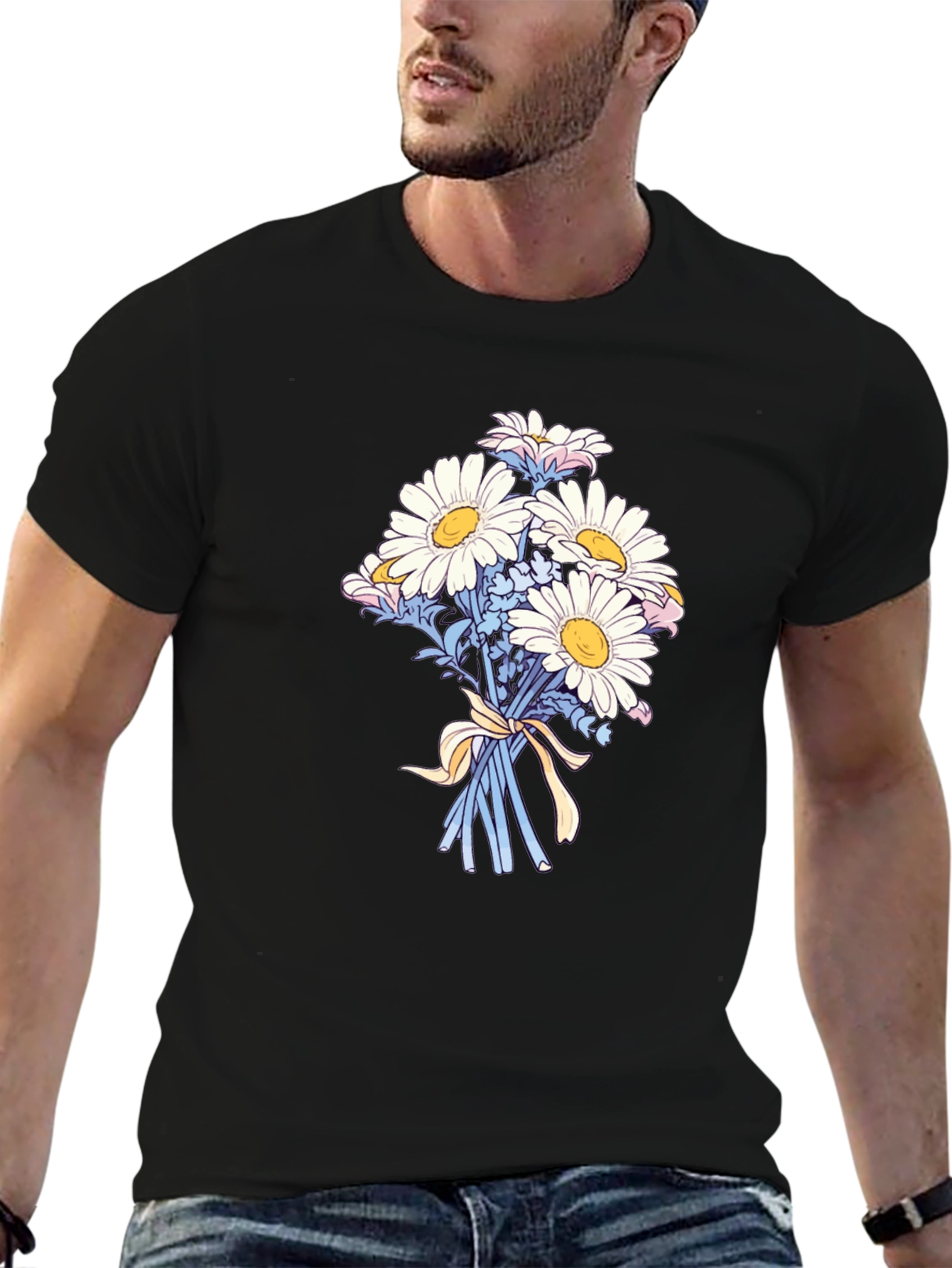 Floral Daisy Bouquet Graphic T-Shirt
