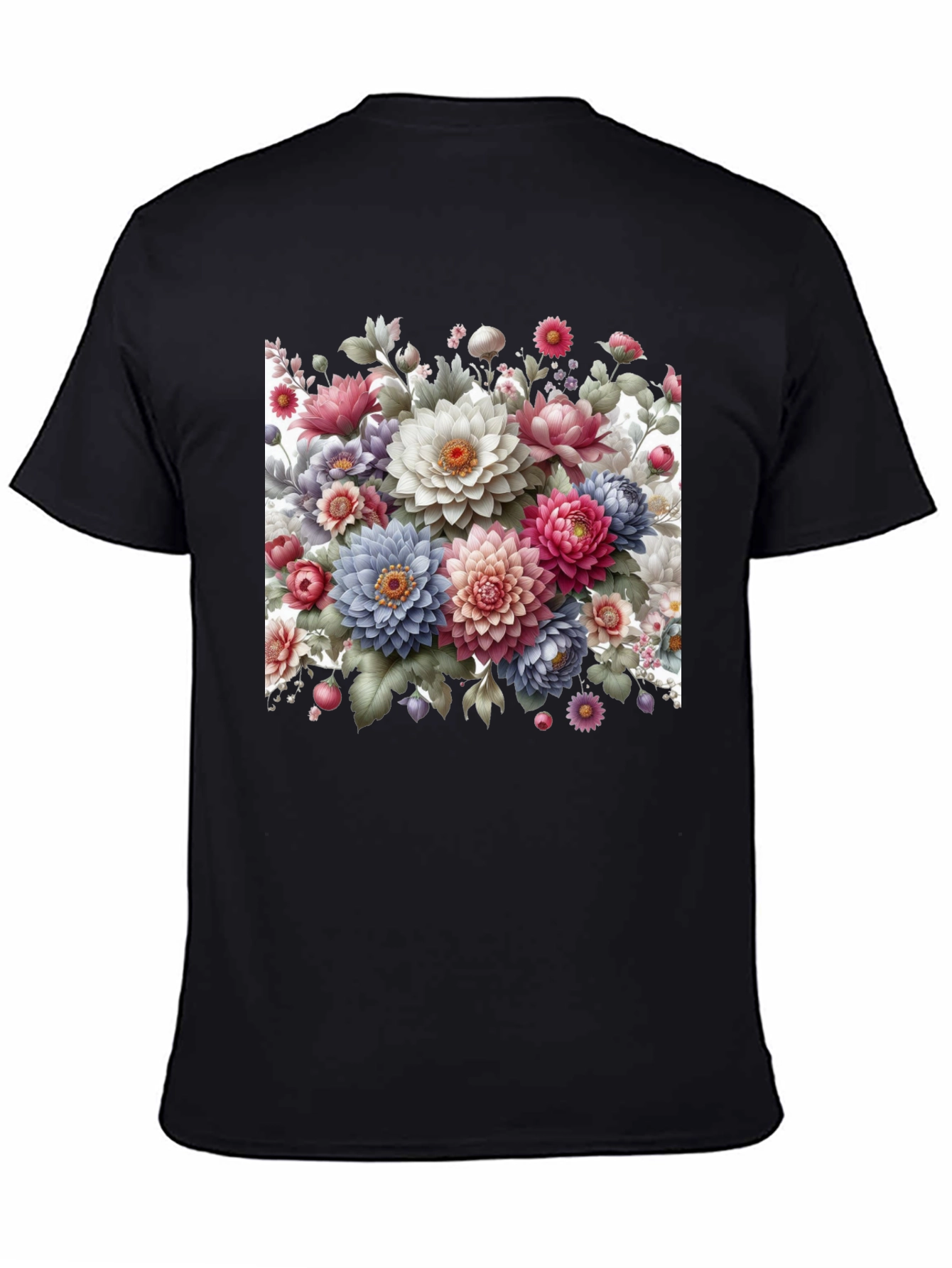 Floral Print Black T-Shirt