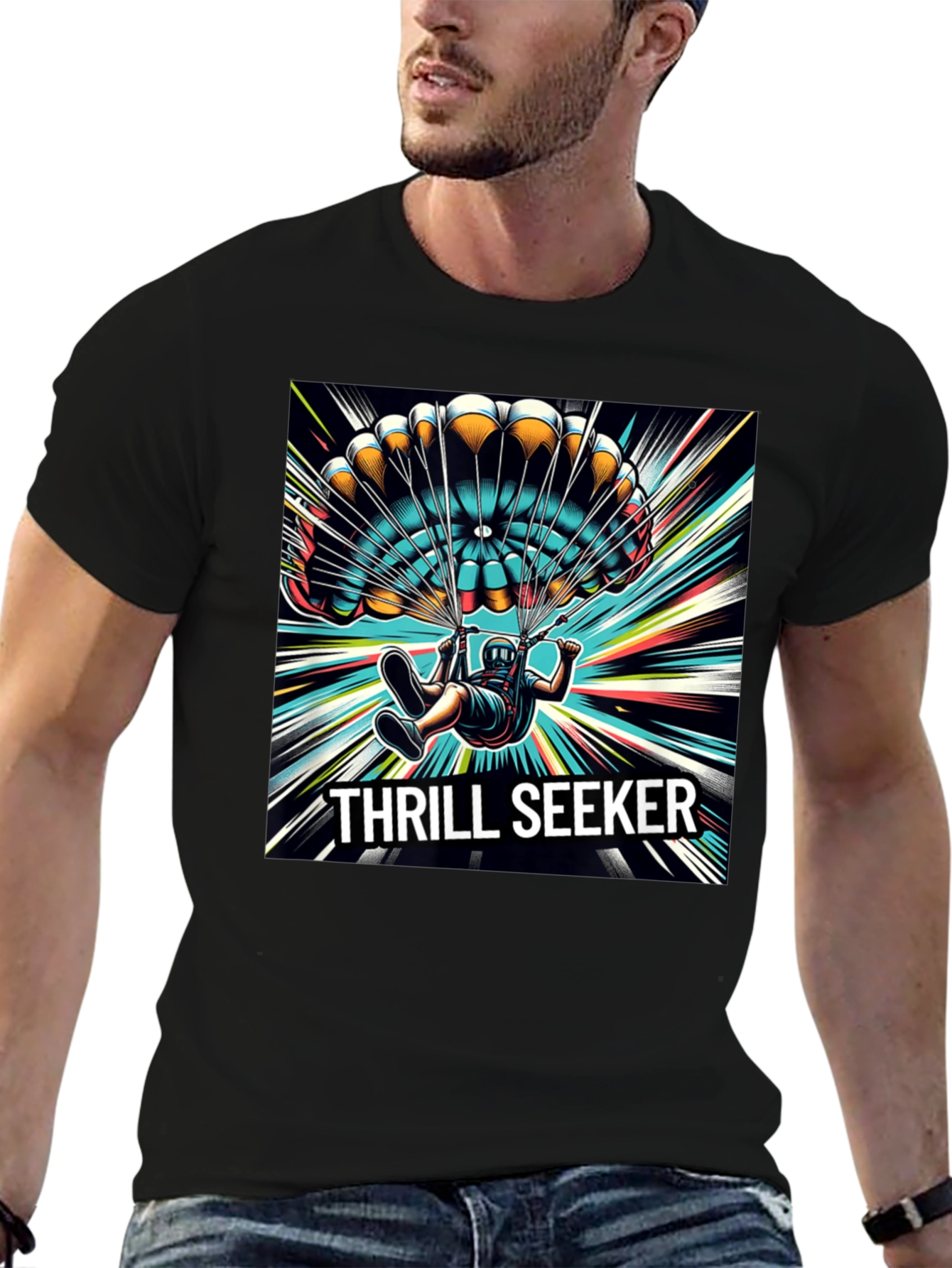 Thrill Seeker Graphic T-Shirt - Skydiving Adventure