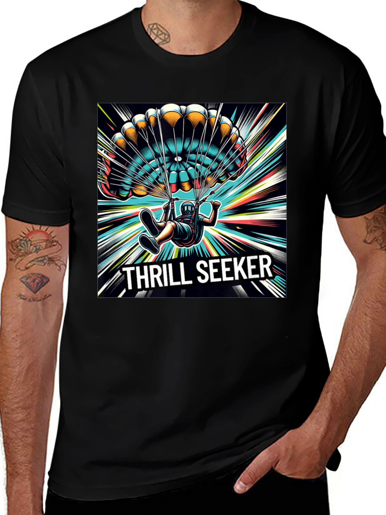 Thrill Seeker Graphic T-Shirt - Skydiving Adventure