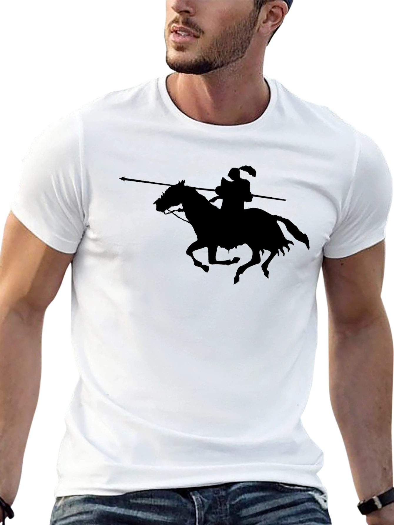 Black Knight Rider T-Shirt - Medieval Warrior Tee