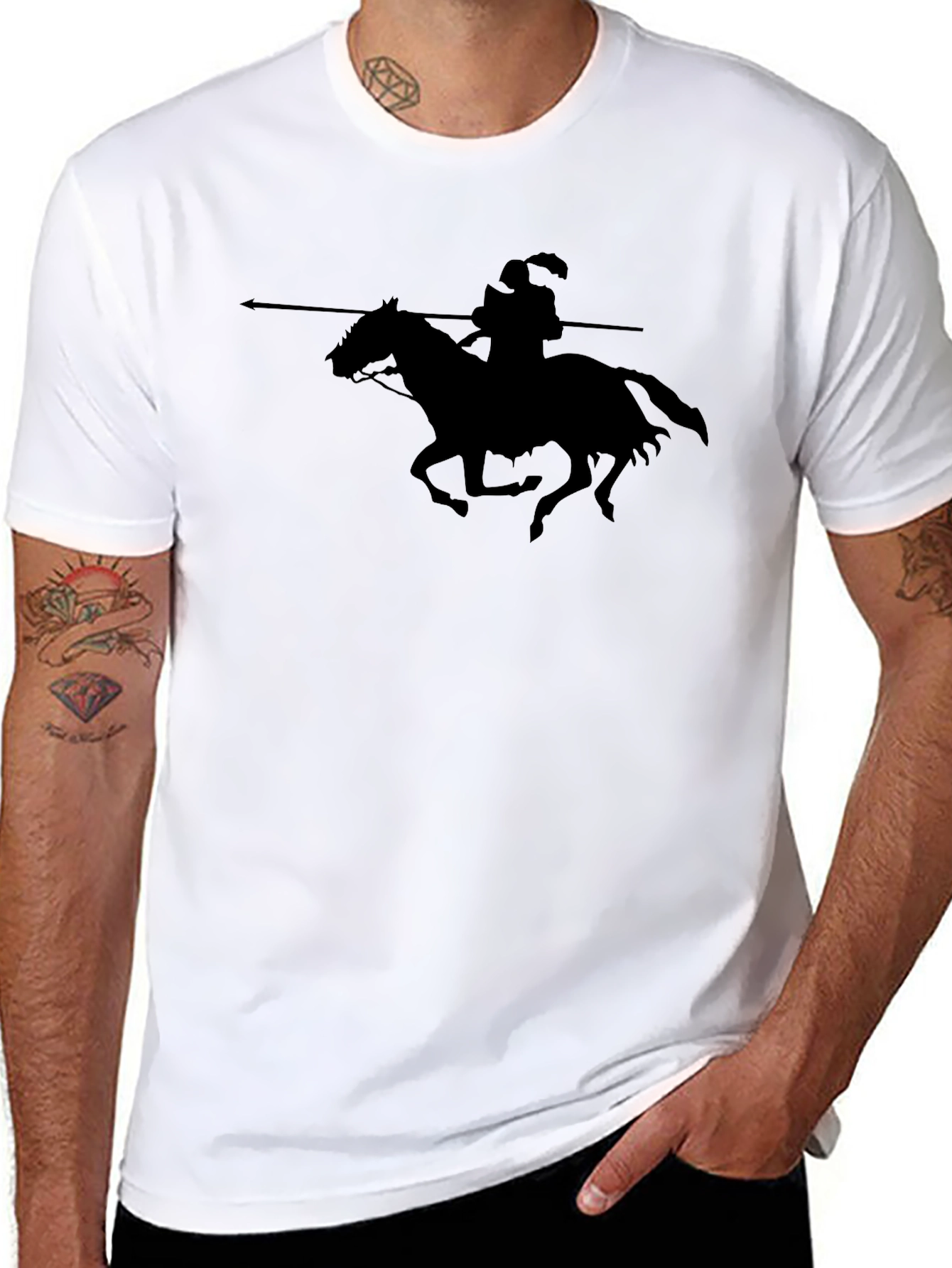 Black Knight Rider T-Shirt - Medieval Warrior Tee