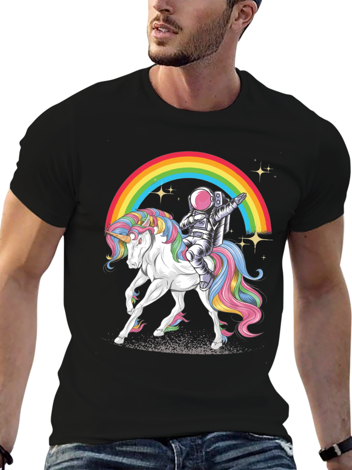 Astronaut Unicorn Rainbow Graphic Tee