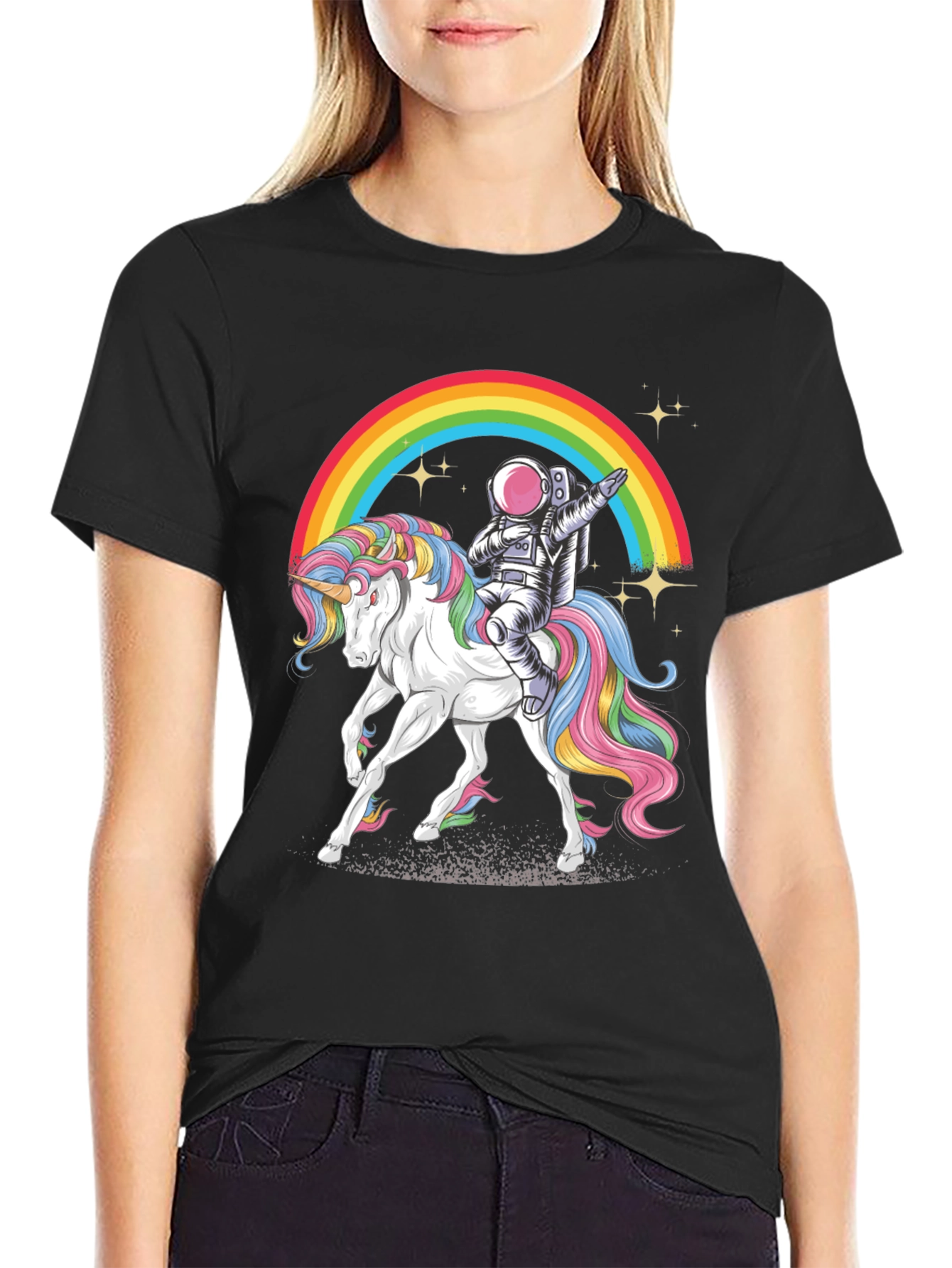Astronaut Unicorn Rainbow Graphic Tee