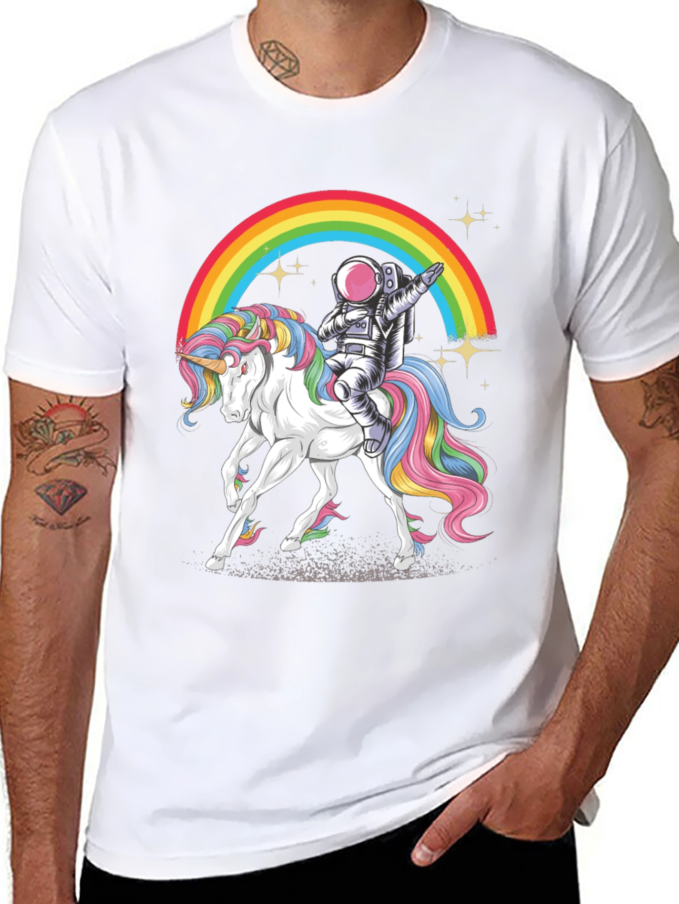 Astronaut Unicorn Rainbow Graphic Tee