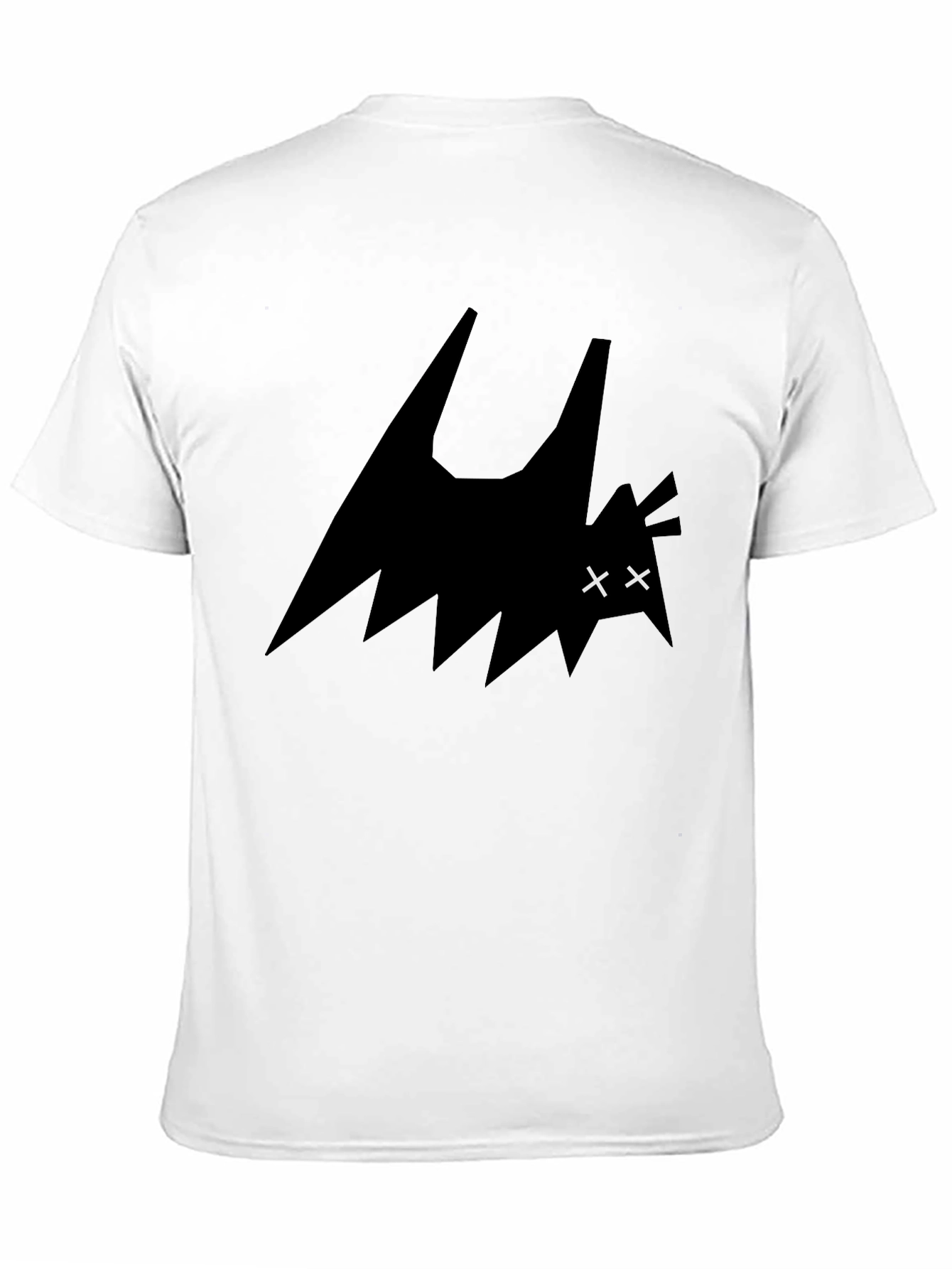 Mens Black Graphic Tee - Abstract Bat Design