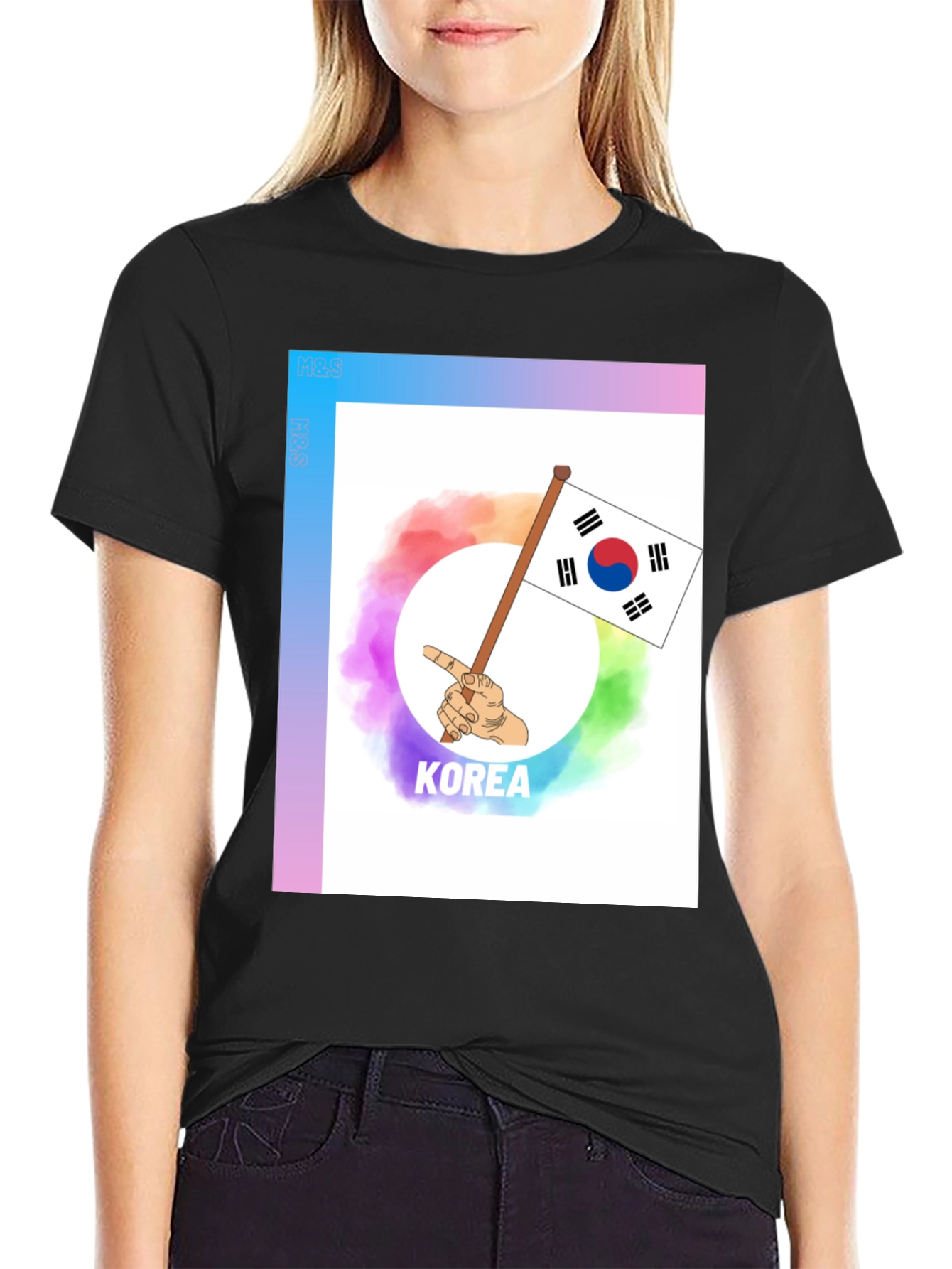 Korea Flag Graphic Tee - Unisex Crew Neck