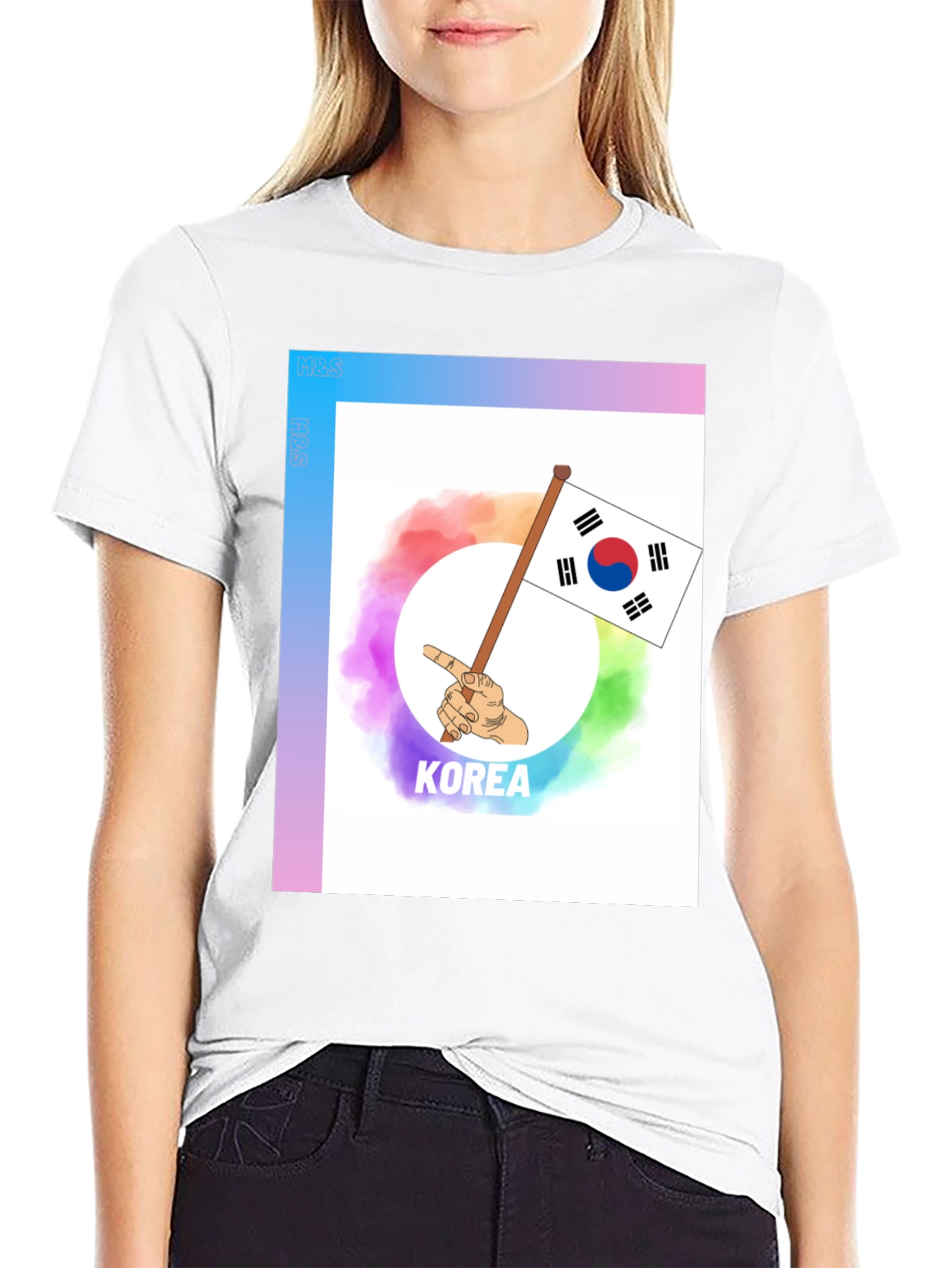 Korea Flag Graphic Tee - Unisex Crew Neck