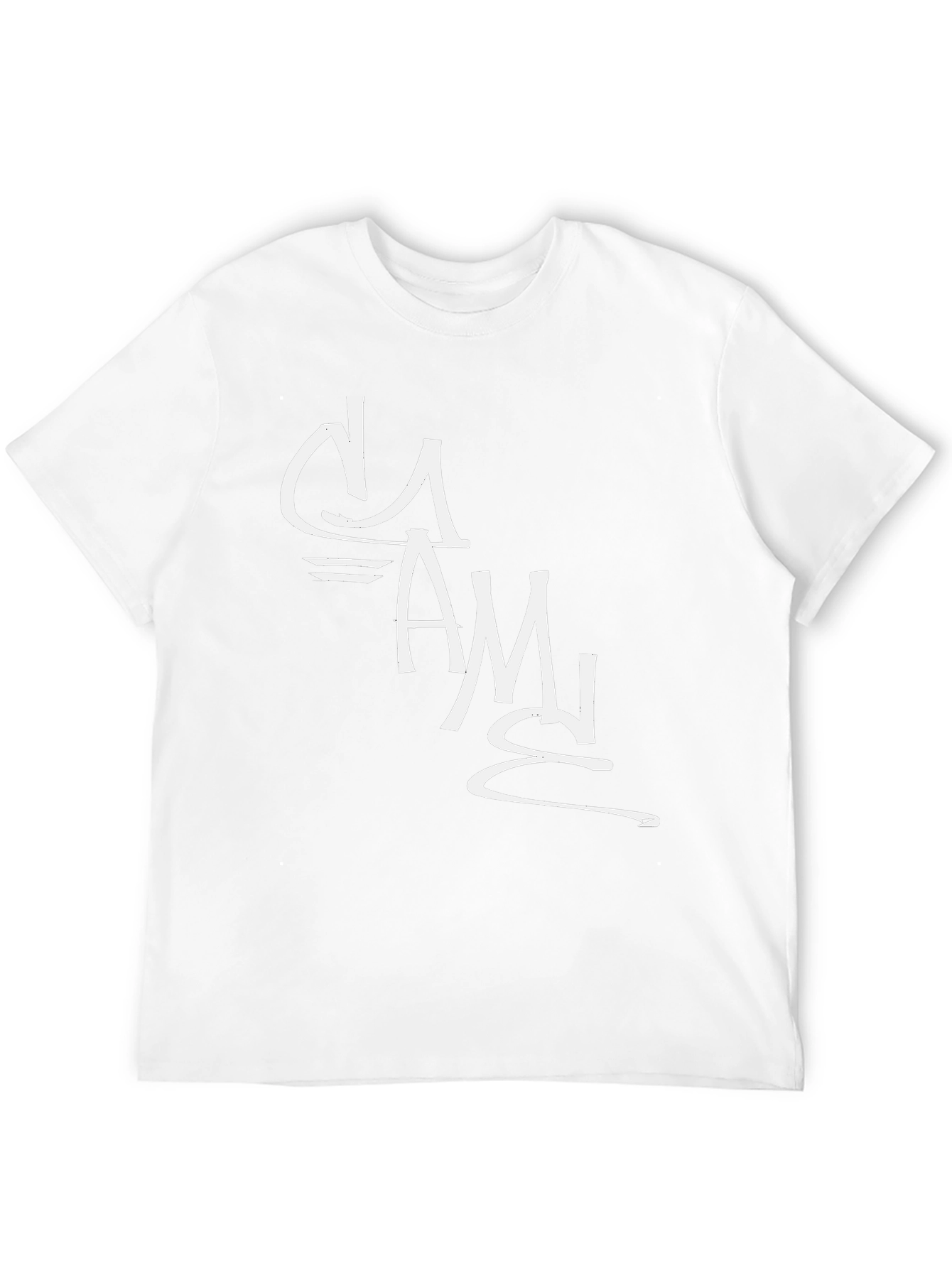 Black T-Shirt with White Graffiti Style Graphic