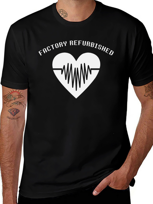 Factory Refurbished Heartbeat Tee - Black Cotton T-Shirt