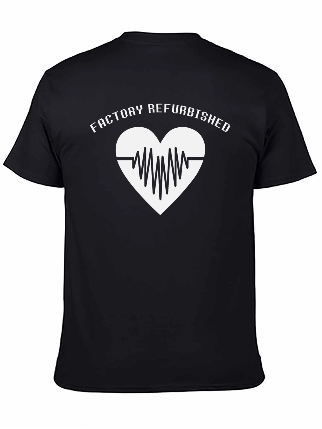 Factory Refurbished Heartbeat Tee - Black Cotton T-Shirt