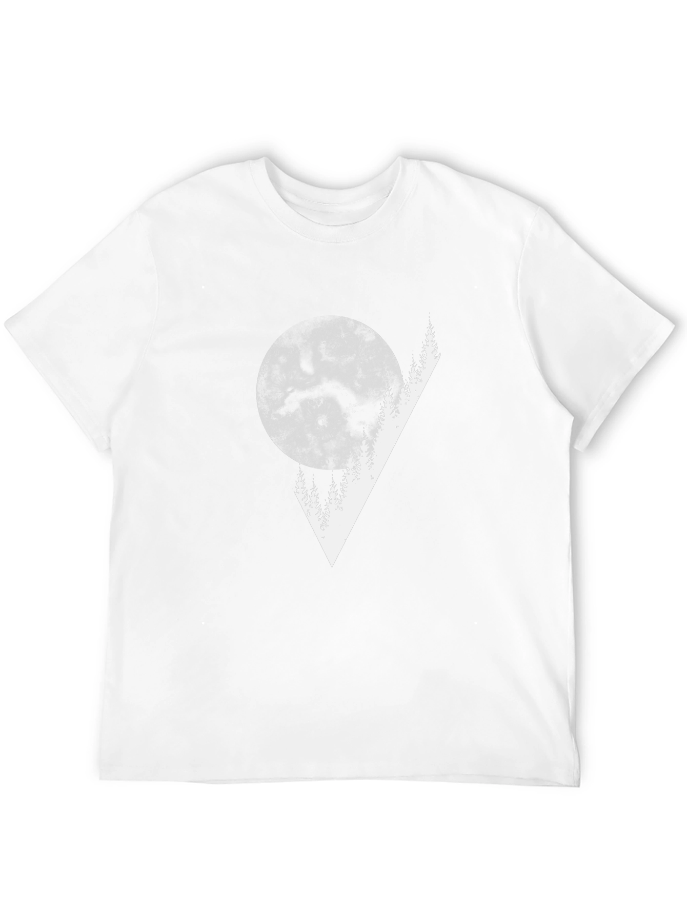 Abstract Moon & Trees Graphic Tee - Black