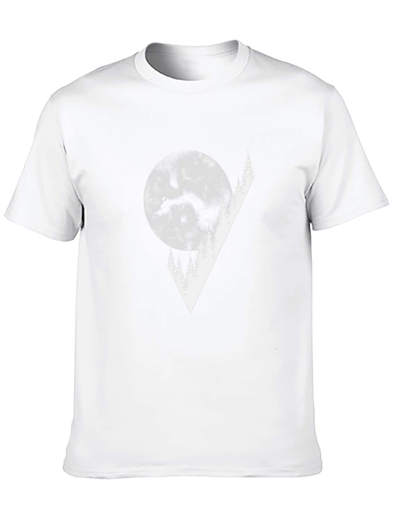 Abstract Moon & Trees Graphic Tee - Black