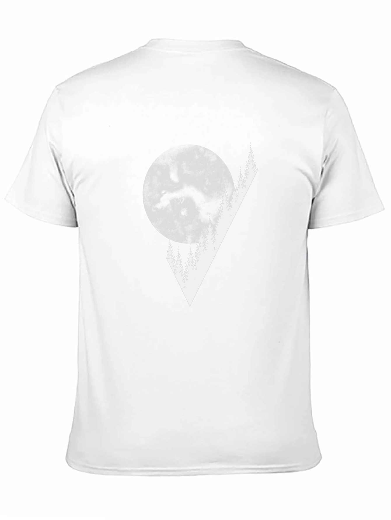 Abstract Moon & Trees Graphic Tee - Black