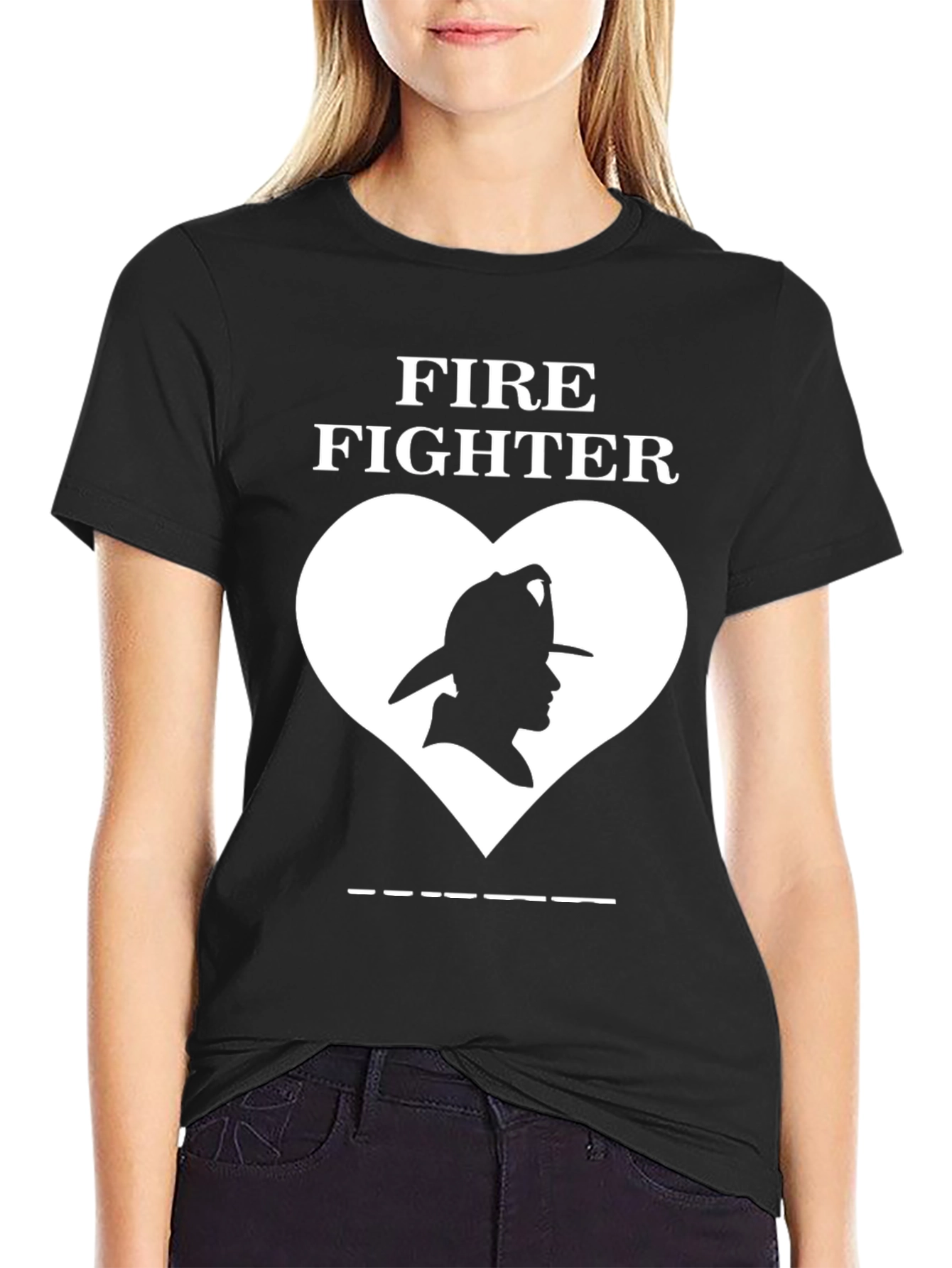 Firefighter Love T-Shirt - Black Graphic Tee
