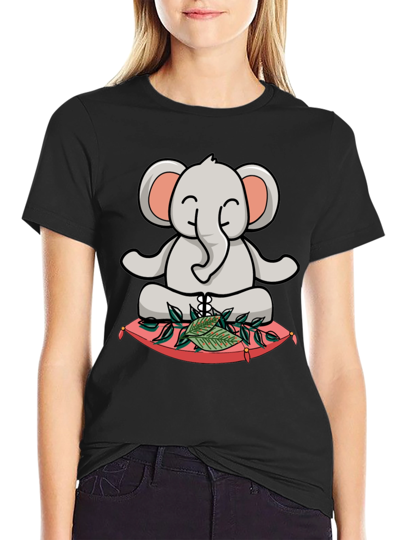Meditating Elephant T-Shirt - Zen Animal Design