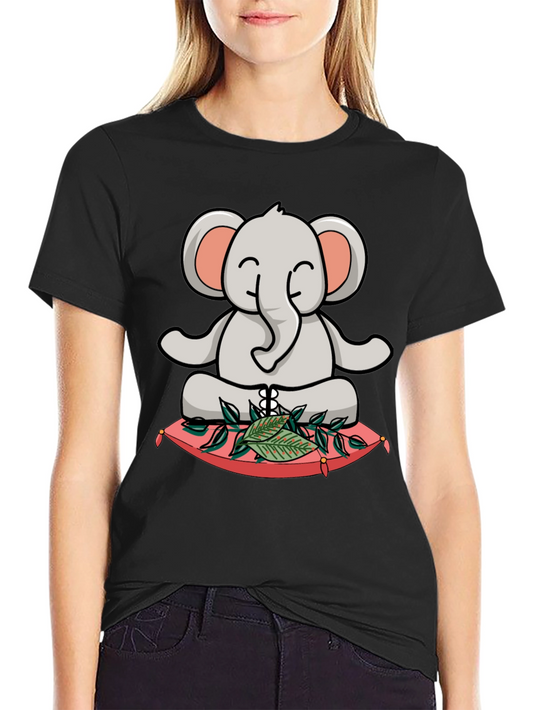 Meditating Elephant T-Shirt - Zen Animal Design