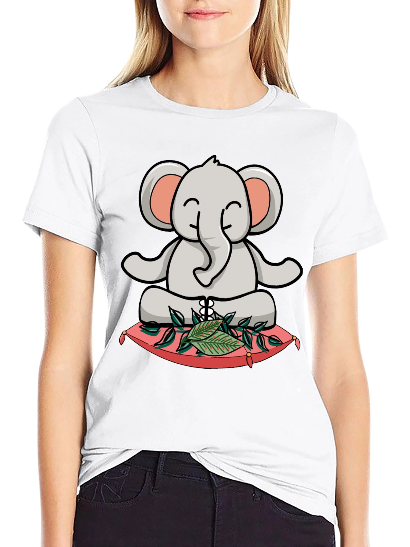 Meditating Elephant T-Shirt - Zen Animal Design