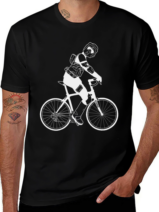 Black Bike Rider Graphic T-Shirt