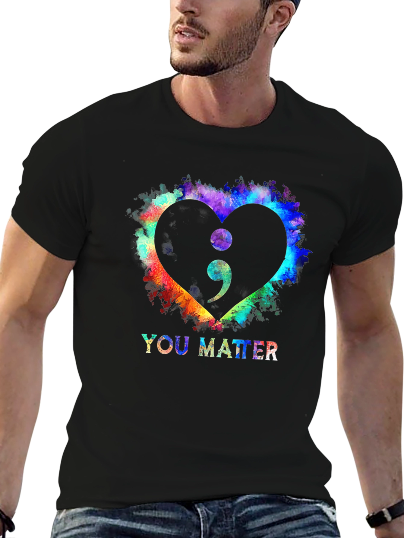 You Matter Semicolon Heart Graphic Tee