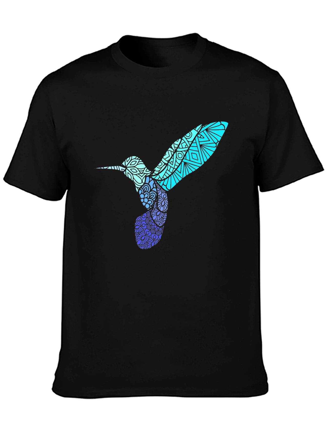 Hummingbird Graphic Tee - Stylish Mens Black T-Shirt