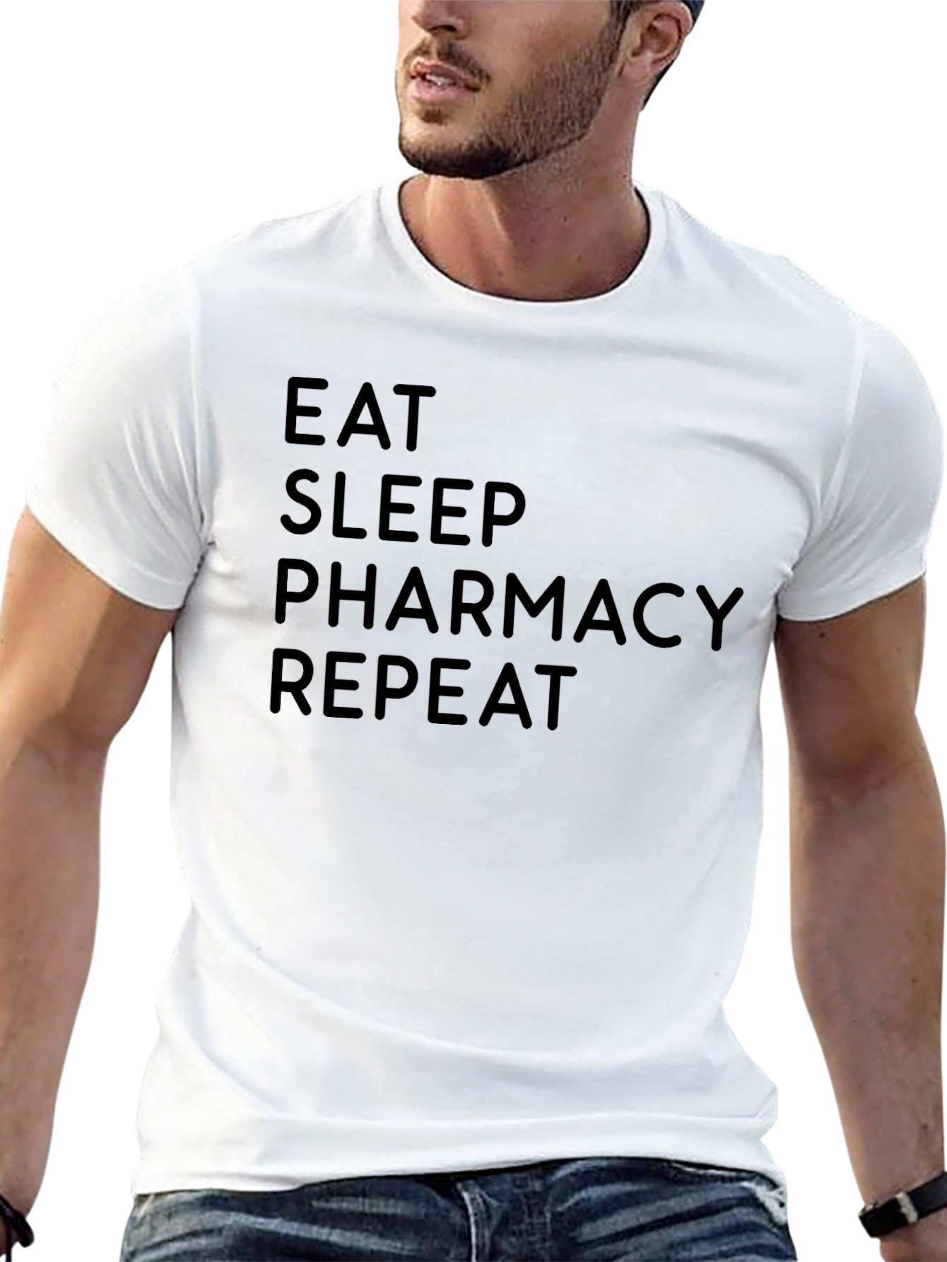 Eat Sleep Pharmacy Repeat Black T-Shirt