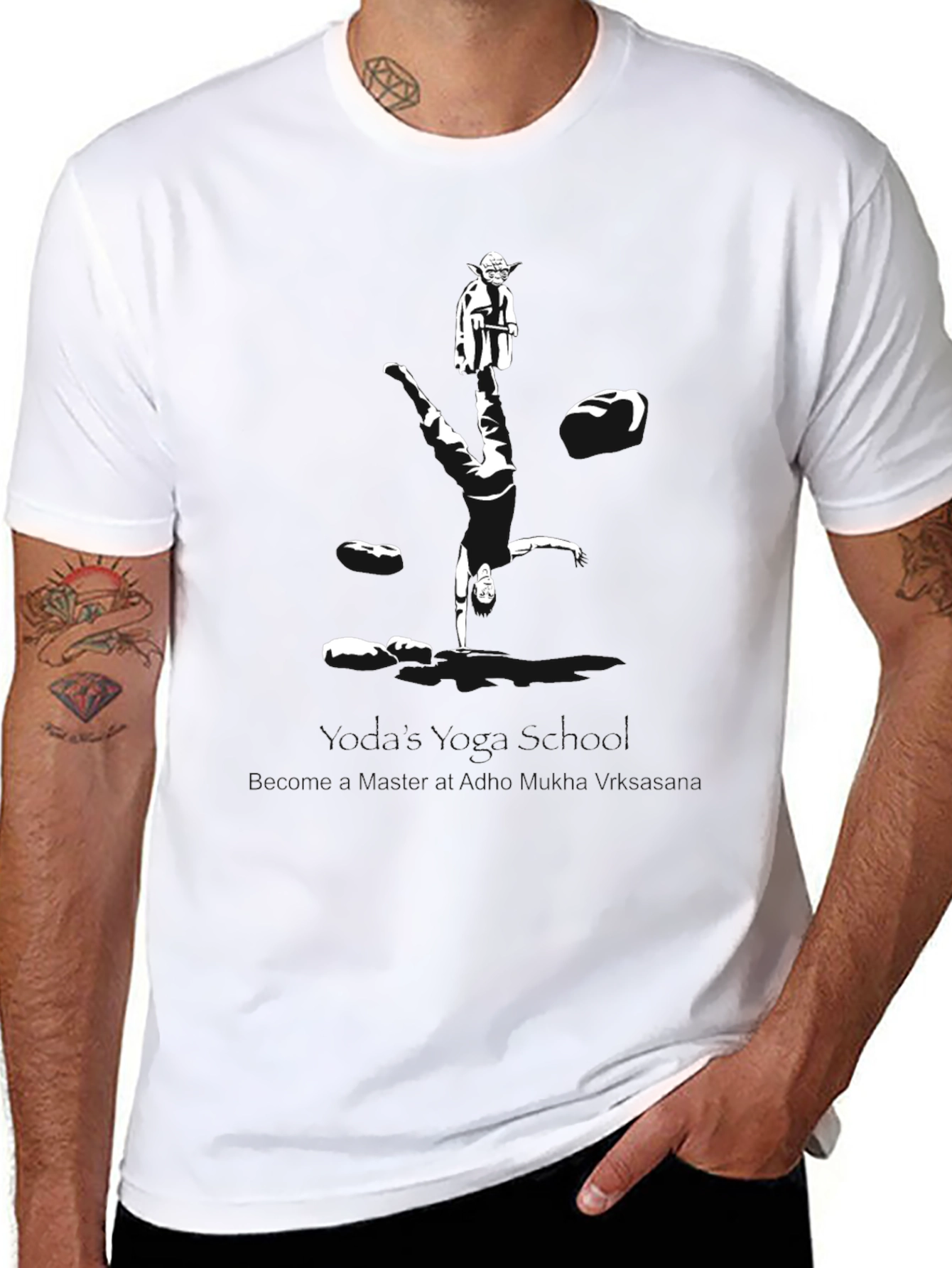 Yoda Reflection Graphic Black T-Shirt