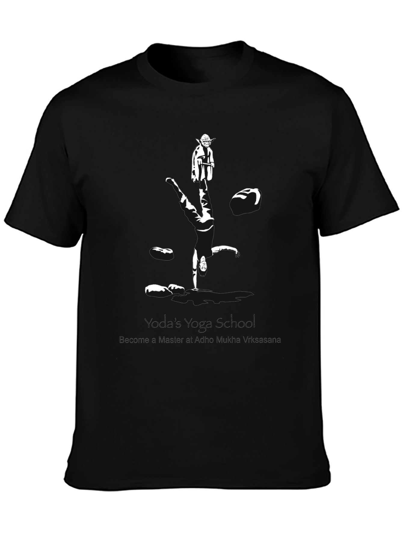 Yoda Reflection Graphic Black T-Shirt