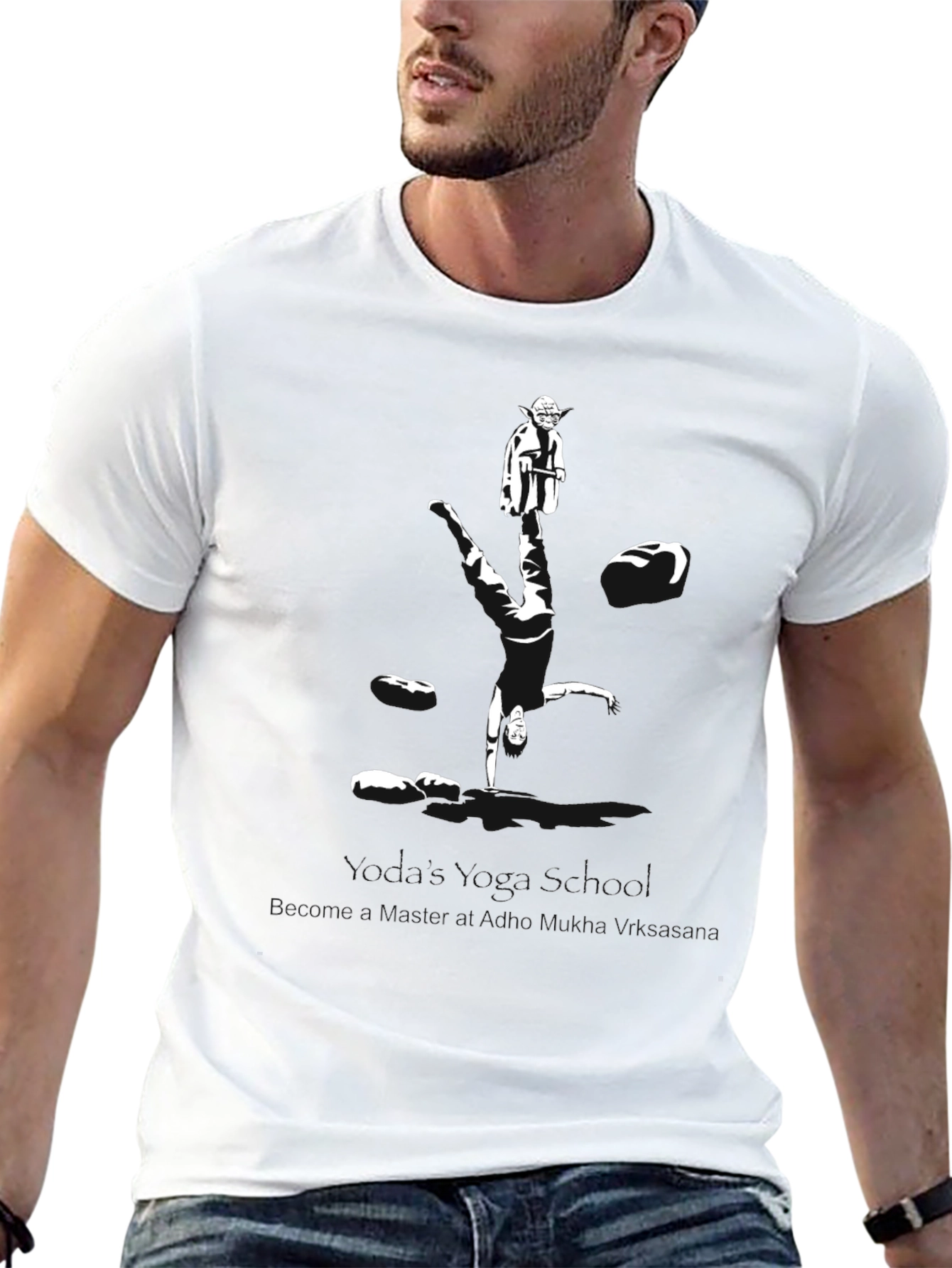 Yoda Reflection Graphic Black T-Shirt