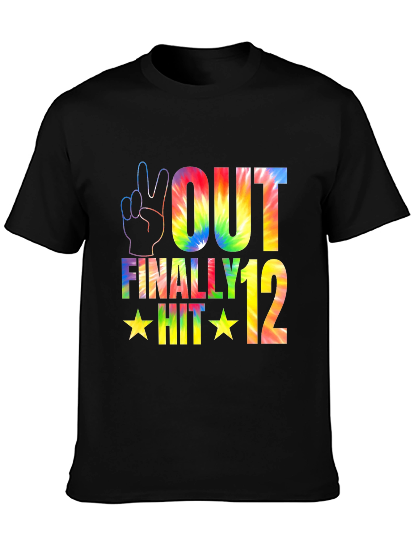 Peace Out Finally Hit 12 Tie-Dye Birthday T-Shirt