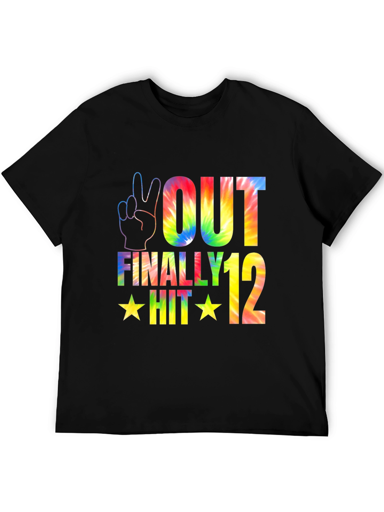 Peace Out Finally Hit 12 Tie-Dye Birthday T-Shirt