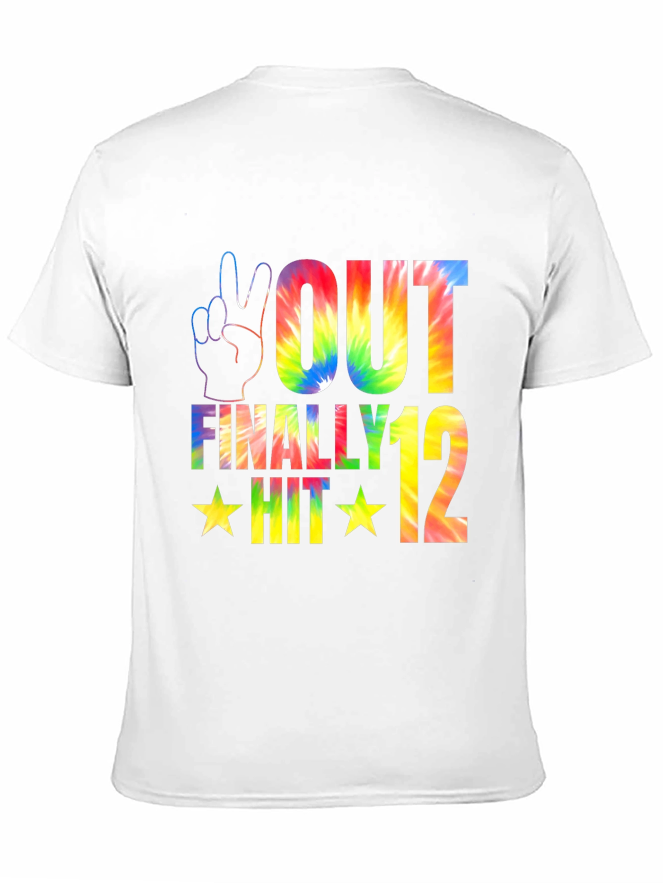 Peace Out Finally Hit 12 Tie-Dye Birthday T-Shirt