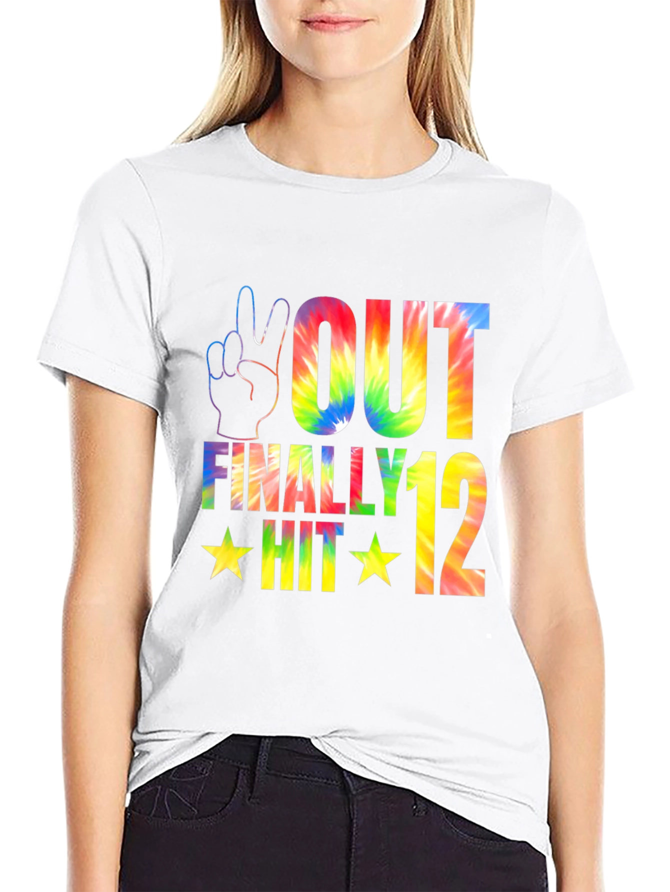 Peace Out Finally Hit 12 Tie-Dye Birthday T-Shirt