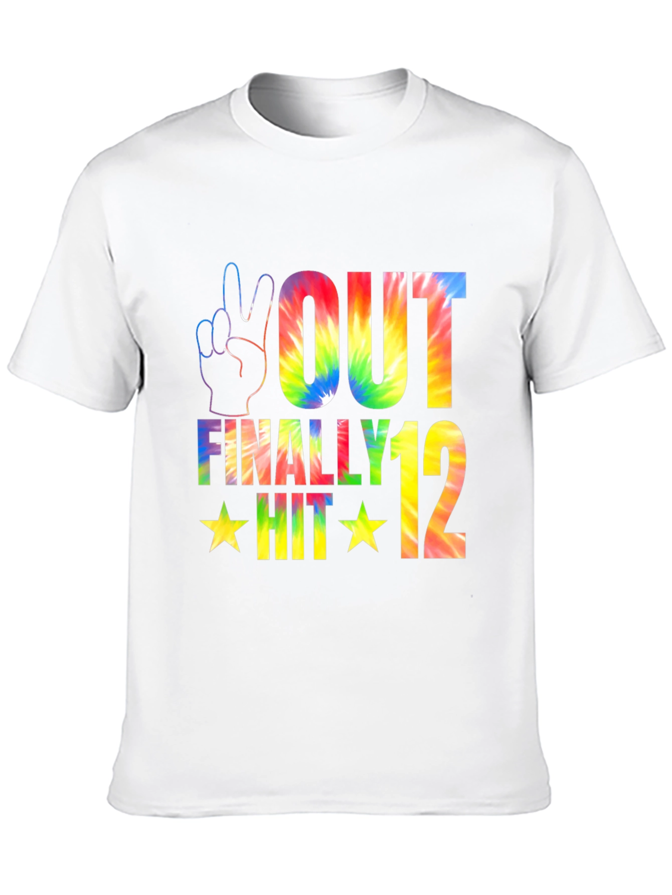 Peace Out Finally Hit 12 Tie-Dye Birthday T-Shirt