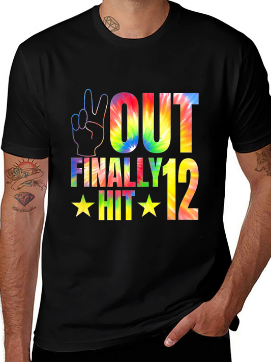 Peace Out Finally Hit 12 Tie-Dye Birthday T-Shirt