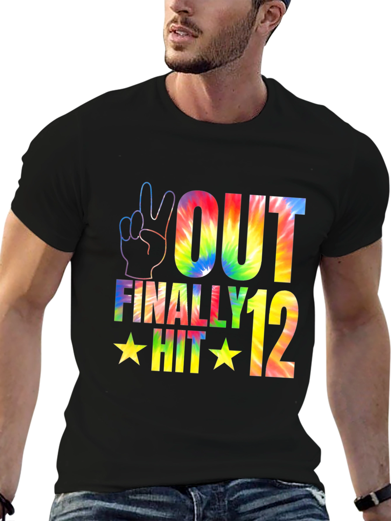 Peace Out Finally Hit 12 Tie-Dye Birthday T-Shirt