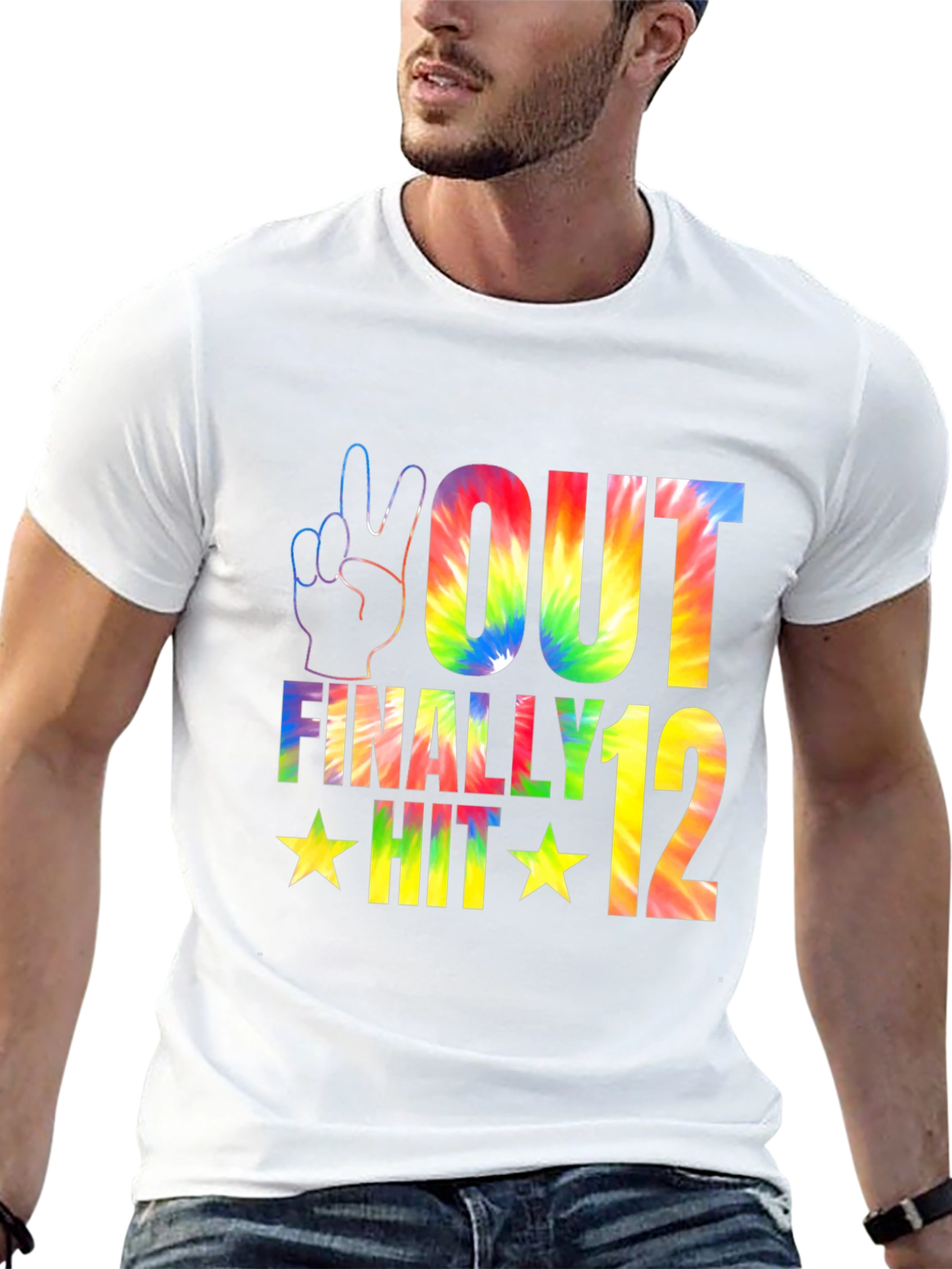 Peace Out Finally Hit 12 Tie-Dye Birthday T-Shirt