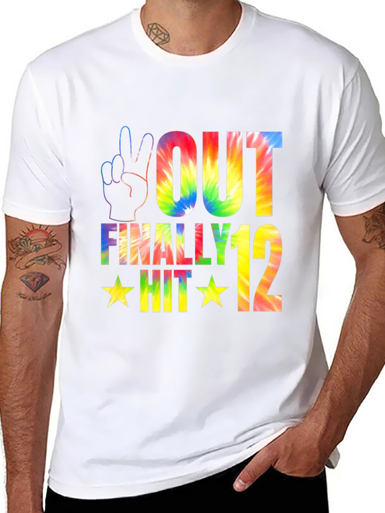 Peace Out Finally Hit 12 Tie-Dye Birthday T-Shirt